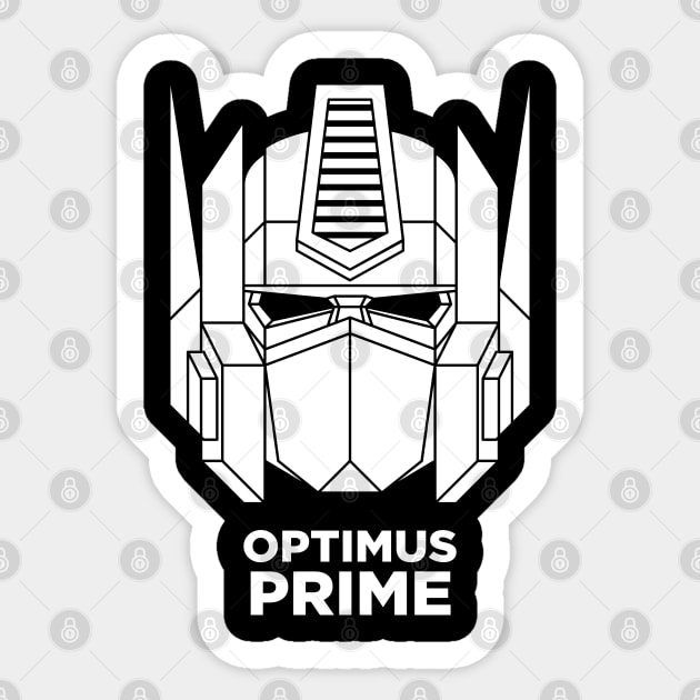 Optimus Prime white Optimus Prime Sticker TeePublic